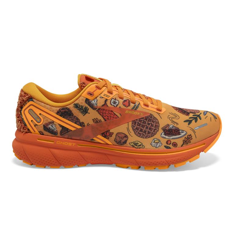 Brooks Ghost 14 Cushioned Road Running Shoes - Men's - Citrus/Gold Flame/Orangeade (54806-FRSK)